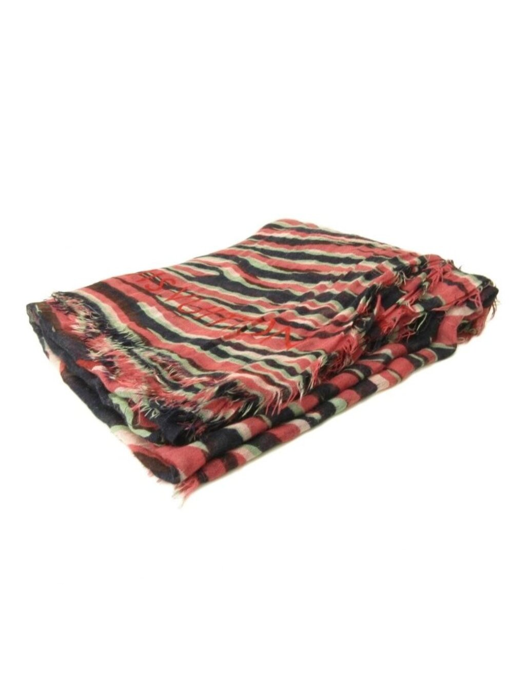 Louis Vuitton Scarf All Over Print Logo Fringe Pink Black